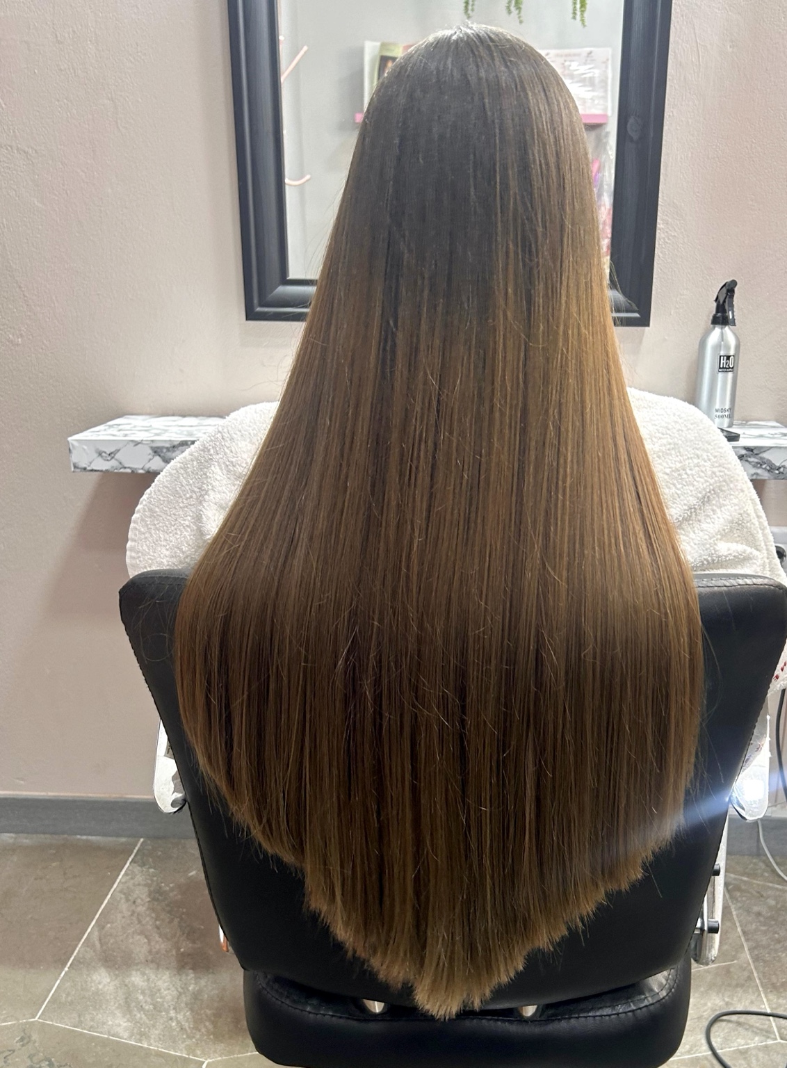 Long glossy hair